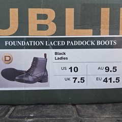 Dublin Ladies Foundation Laced Paddock Boots. Womens Size 10. New in Box!