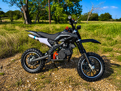 NEW 49cc 2-Stroke Electric Start X-Mudder Dirt Bike – Gas-Powered Headlight