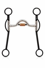 Western Sweet Iron SS 5″ Medium Port Mouth Copper Roller Swivel Horse Bit 35682B