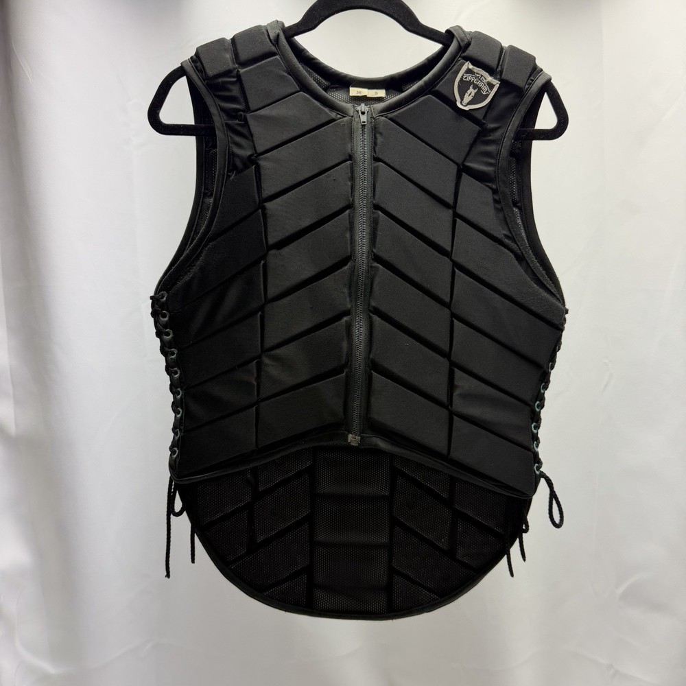 Phoenix Equestrian Protective Riding Vest Adult Small Size 36 Black Zip Horse