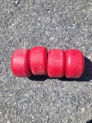 Vintage 80s NOS Powell Peralta Red Rat Bones Skateboard Wheels 60/93A