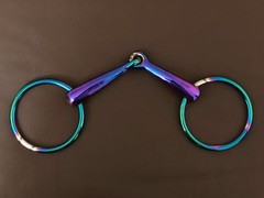 Rainbow Multi Color Loose Ring Snaffle Horse Bit Stainless Steel Tack Equestrian