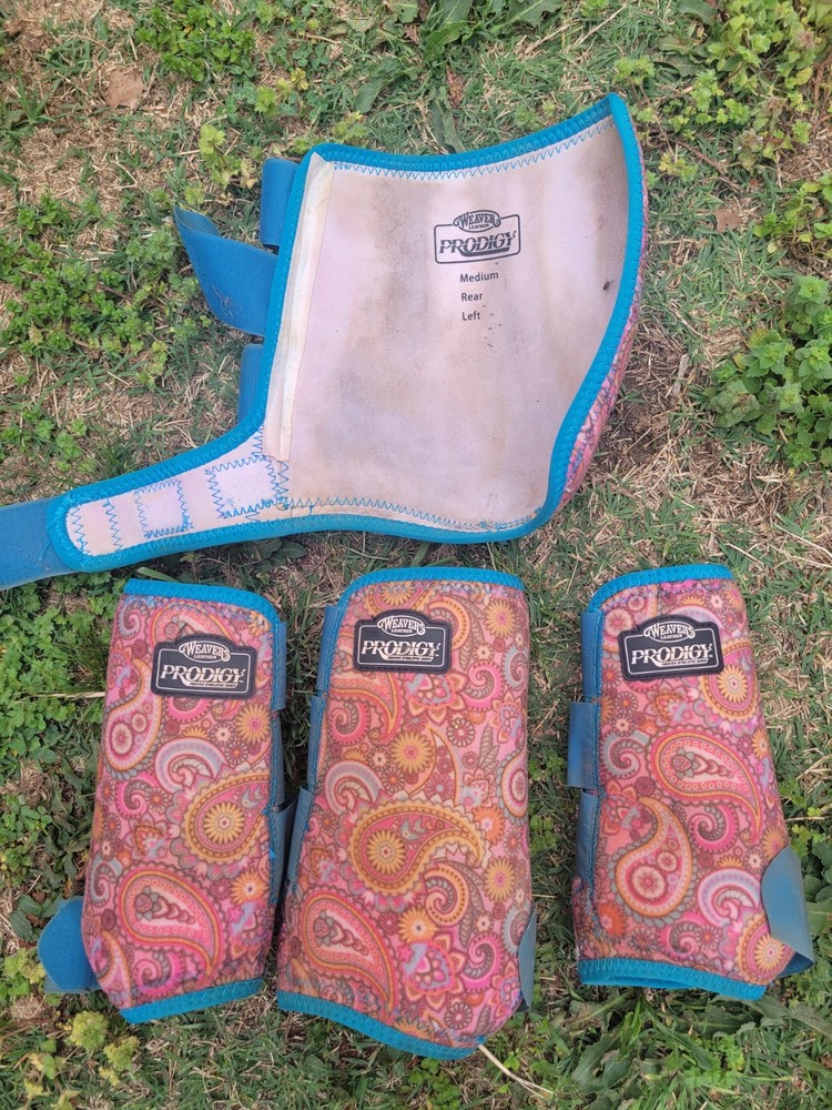 Weaver Leather Prodigy Horse Boots Set of 4 Multicolor Blue Equestrian Gear