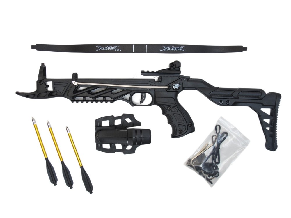 KingsArchery Crossbow Pistol Self-Cocking 80LBS Archery Bow Aluminum Arrow Hunt