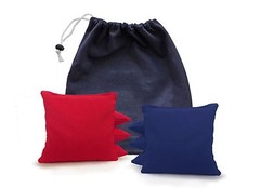Set of 8 Cornhole Bags Regulation Size – 23 Colors – Corn Filled – with Tote