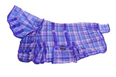 Horse Flysheet Mesh Holes Light Summer Spring Airflow Neck Purple Plaid 73164