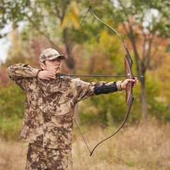 60» 25-60lbs Takedown Recurve Bow Wooden Riser Archery Hunting Bow Arrows Shoot