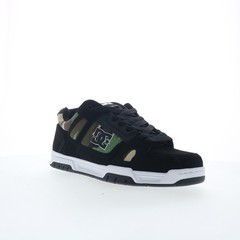 DC Stag 320188-BCM Mens Black Nubuck Lace Up Skate Inspired Sneakers Shoes