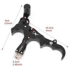 Archery Thumb Release Aid 360 Degree Rotating Head 3/4 Fingers Adjustable Black
