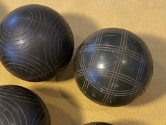 Vintage Sportscraft Bocce Ball Lawn Bowling Game 3 1/8” & About 1.1 Pounds