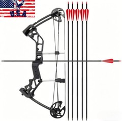 Archery Mini Compound Bow Arrows Kit Shooting Hunting Gift Pocket Bow Arrowheads