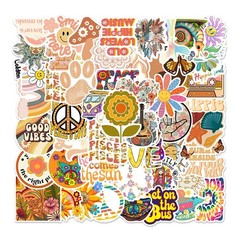 50 Pack of Hippie Stickers for Laptop/Water Bottle/Phone Case/iPad/Kindle