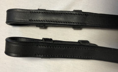 Shires Blenheim Black Leather and Nylon Insert Rubber Grip Reins 54″ x 5/8″