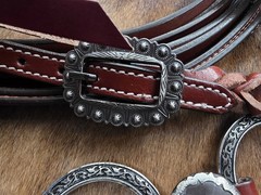 Heritage Metal Ring Headstall, Reins and Breastcollar – Large Silver Rings