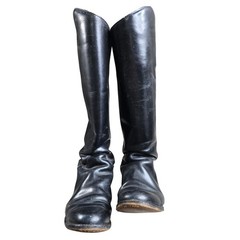 Dehner Custom Equestrian Riding Tall Boots Mens Black Leather Vintage Size 17″