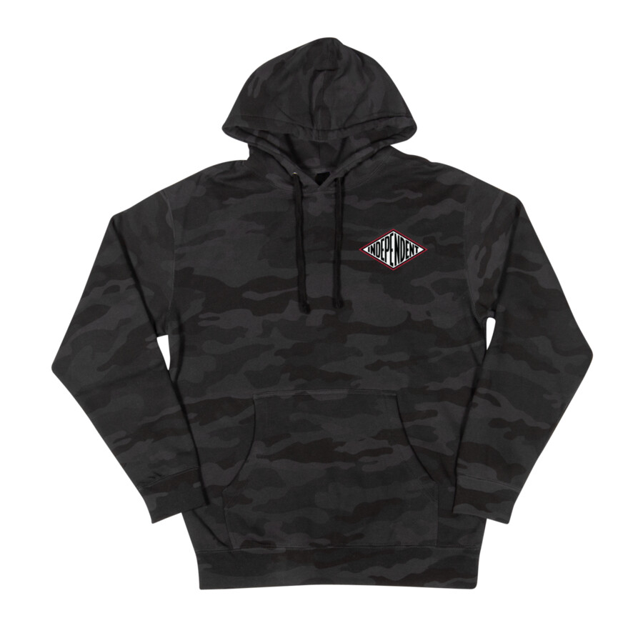 Independent Trucks BTG REVOLVE PULLOVER Skateboard Hoodie BLACK CAMO LARGE