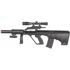 UKARMS P2300 AUG Spring Power Airsoft Rifle with Laser & Scope – Black