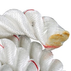 3400 Pounds White Red 1inch × 120FT High Strength Braided Rope Breaking Strength