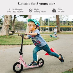 Foldable Commuter Kick Scooter For Teens Kids w/ 12″ Large Air Rubber Tires Xmas