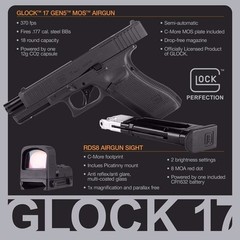 Umarex GLOCK 17 Gen 5 MOS CO2 .177 Caliber Blowback Air Pistol w/ Red Dot Optic