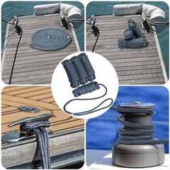 4 Pack 3/8″ x 15’ Boat Dock Lines for Boat & Pontoon, Premium Marine- Grade D…