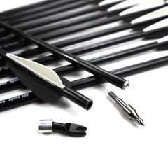 12Pcs Archery 30″ Fiberglass Arrows Spine 500 OD 8mm For Compound Recurve Bow