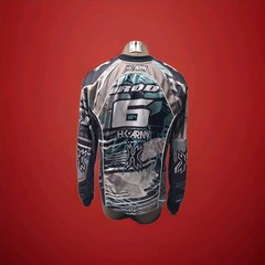 HK Army Paintball Jersey Shirt Men Large Black Sliver Long Sleeve Padded Clean