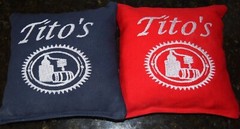 Eight Quality Cornhole Bags! Tito’s Vodka! Available with Whole Corn or Pellets