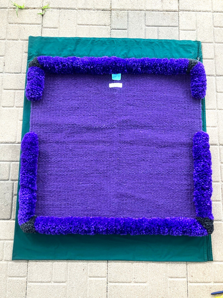 Horsetail Creations & Tack Purple Wool Western Saddle Blanket Straight Fleece