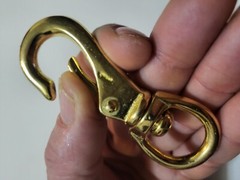3 1/4 Solid brass swivel snap boat hook 5/8″ eye marine grade wide mouth SWL 80