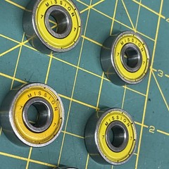 Mission Bearings [ 11 Swiss Orange + 5 Yellow ABEC 7 + 8 Axles ] Roller Hockey