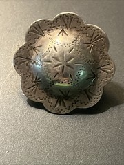 One Pair Vintage Sterling Silver Bridle Loop Conchos 1.25” Diameter