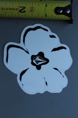 VOLCOM Stone Clear Black White Flower Crystal VC3 Surfing Skateboarding STICKER