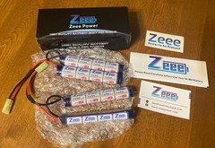 2x Zeee 9.6V Airsoft Battery 1600mAh NiMH Battery with Mini Tamiya Connector