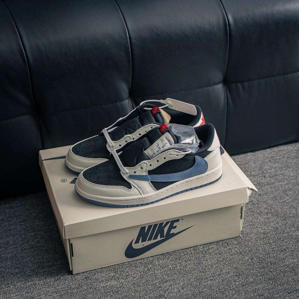 DM7866-040 Travis Scott x AJ 1 Low OG Black Blue Men’s Size 4-13