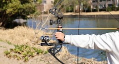Bowfishing Bow Kit with 3 Arrows 15-45 LBS,Fishing Reel for Fishing, Hunt＆Shoot