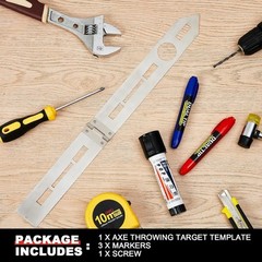 Epakh Axe Throwing Target Template Stainless Steel Black, Blue, Red