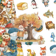 25Pcs Random Cute Fairy Tale Cartoon Animal Fairytale Graffiti Stickers