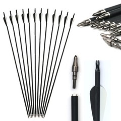 28/30/32in 12Pcs Carbon Arrows Archery Hunting SP500 For Compound & Recurve Bow