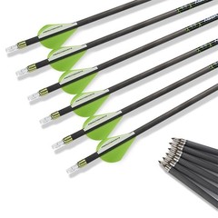 6X Archery Hunting Target Arrows 30″ PURE Carbon Arrows 0.003″ Spine 300/350/400