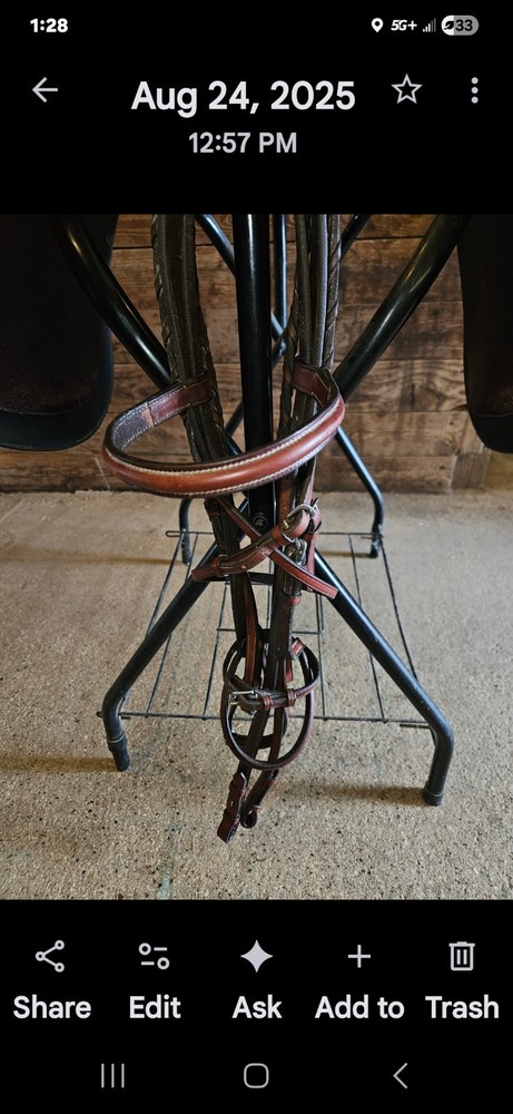 HDR English Bridle. Henri De Rivel raised browband and noseband. Laced reins.