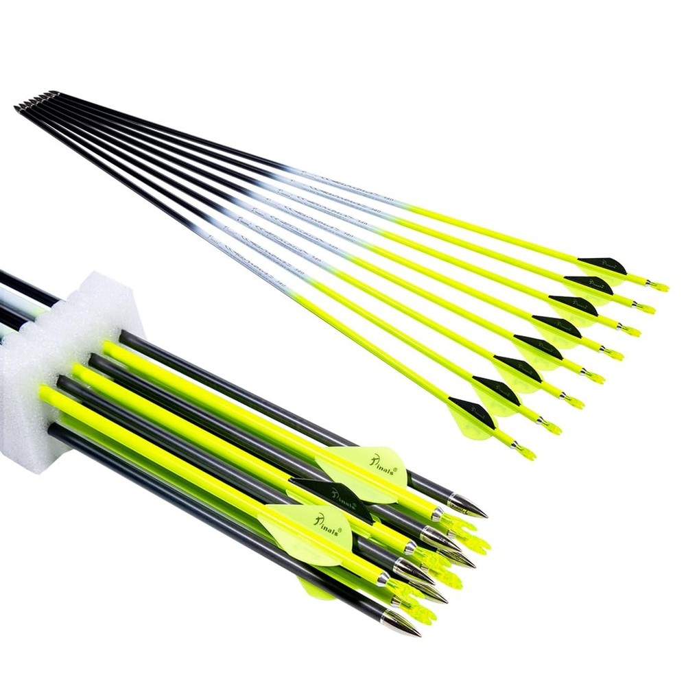 Archery Carbon Arrow 28 29 30 inch 300 340 350 400 Spine Practice Hunting Arr…