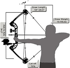 Bowfishing Bow Kit with Arrow Ready to Shoot Right Handed 15-45 LBS Draw Length