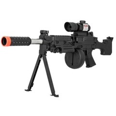 UKARMS P2338 Spring Power Airsoft Rifle w/ Scope, Red Laser & Drum Mag