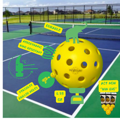 Percise -Outdoor Pickleball Durable, Wind Resistant Aerodynamic Pickle Balls
