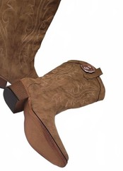 IUV Western Style Brown Women’s Cowboy Embroidered Mid Calf Boots Shoes