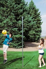 Deluxe Soft Touch Tetherball Set: Rust-Resistant Steel Poles and Pump Included