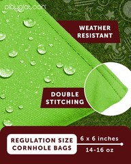 Premium Weather Resistant Duckcloth Cornhole Bags – Lime Green & Black