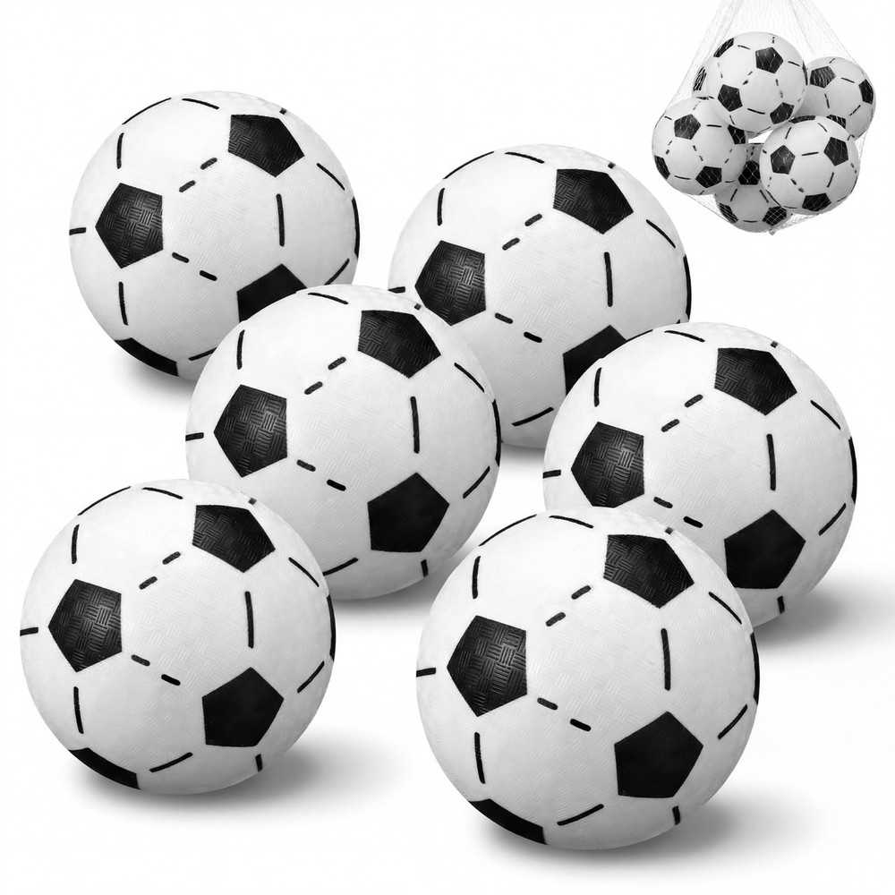 6 Set 7.87 Inch Soccer Dodgeballs Playground Balls Size 5 Bouncy Inflatable K…