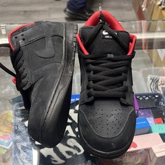 Nike SB Dunk Low Pro x Supreme Black/Red Skate Shoes w/ 94 Heel Embroidery